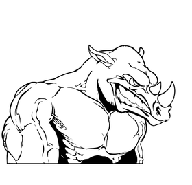 Rhinos Mascot Decal / Sticker