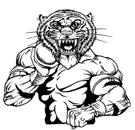 Track and Field Tigers Mascot Decal / Sticker 3