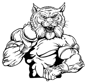 Track and Field Wildcats Mascot Decal / Sticker 3