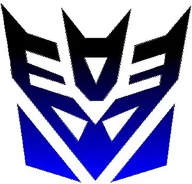 Black fade to Blue Decepticon Decal / Sticker