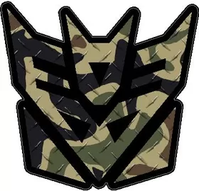 Traditional Brown Camoflauge Decepticon Decal / Sticker