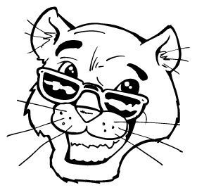 Cougars / Panthers Mascot Decal / Sticker with Sunglasses