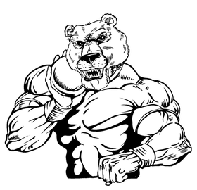 Track and Field Bear Mascot Decal / Sticker 05