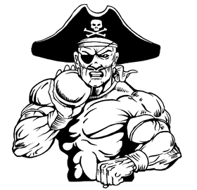 Track and Field Pirates Mascot Decal / Sticker 3