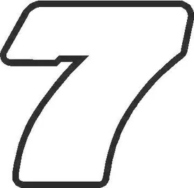 7 Race Number Outline Decal / Sticker