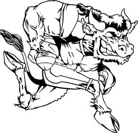 Football Buffalo Mascot Decal / Sticker