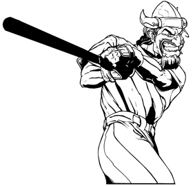 Vikings Baseball Mascot Decal / Sticker