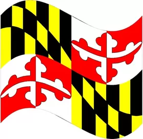 Maryland State Flag Waving Decal / Sticker 03