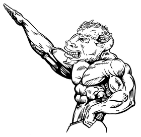 Weightlifting Buffalo Mascot Decal / Sticker wt2