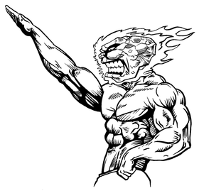 Weightlifting Comets Mascot Decal / Sticker 2