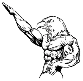 Weightlifting Eagles Mascot Decal / Sticker 2