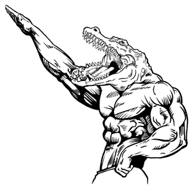 Weightlifting Gators Mascot Decal / Sticker 2