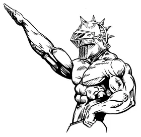 Weightlifting Knights Mascot Decal / Sticker 2