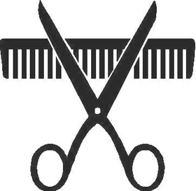 Comb and Scissors Decal / Sticker