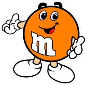 Orange M&M Decal / Sticker 09