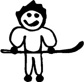 Hockey Player Stick Figure Decal / Sticker 01