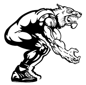 Wolves Wrestling Mascot Decal / Sticker
