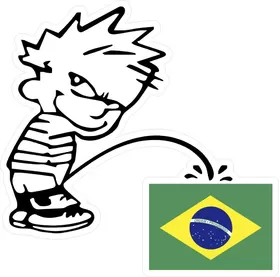 Z1 Pee On Brazilian Flag Decal / Sticker