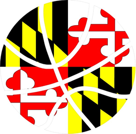 Maryland Flag Basketball Decal / Sticker 01