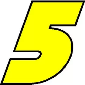 5 Race Number Bahamas Heavy Font 2 Color Decal / Sticker