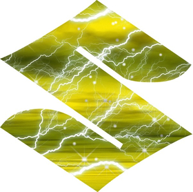 Yellow Lightning Suzuki logo Decal / Sticker