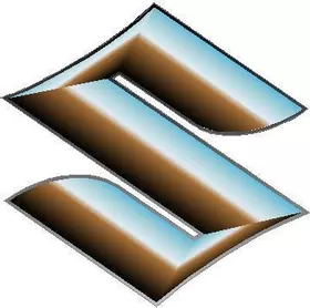 Simulated 3D Chrome Suzuki Logo Decal / Sticker