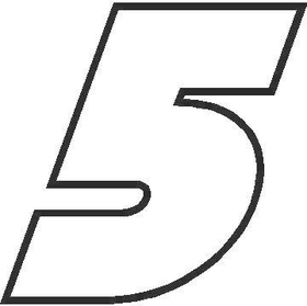 5 Race Number Bahamas Heavy Font Decal / Sticker