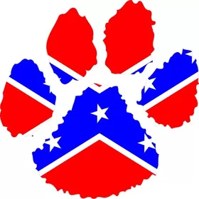Confederate Flag Dog Paw Decal / Sticker 01