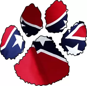 Confederate Flag Dog Paw Decal / Sticker 03