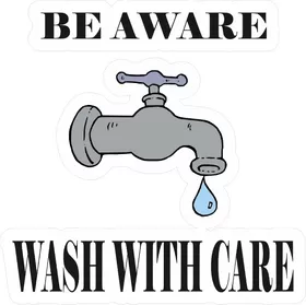 Beware Wash With Care Decal / Sticker 09