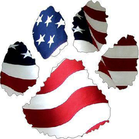 Amercan Flag Dog Paw Decal / Sticker