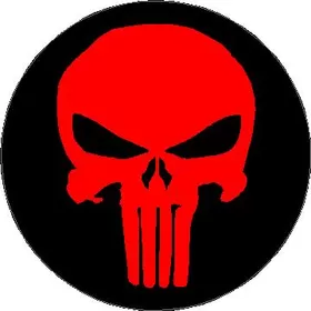 Circular Red and Black Punisher Decal / Sticker