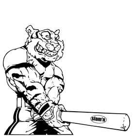 Tigers Baseball Mascot Decal / Sticker