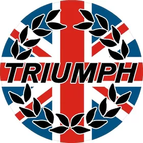 Triumph Wreath with British Flag Decal / Sticker 06