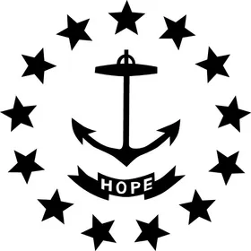 Rhode Island State Flag Decal / Sticker 02