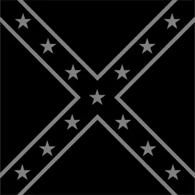 Black and Gray Square Confederate Flag Decal / Sticker 27
