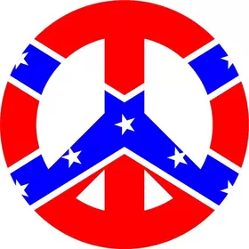 Peace Confederate Flag Decal / Sticker 01