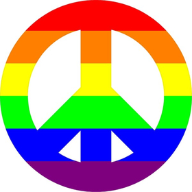 Rainbow LGBT Flag Peace Decal / Sticker 02