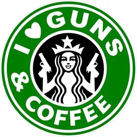 I Love Guns & Coffee Decal / Sticker 02