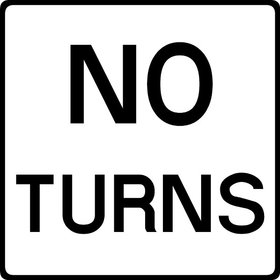 No Turns Decal / Sticker 01