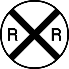 Railroad Crossing Decal / Sticker 08