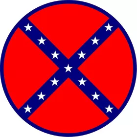 Circular Confederate Flag Decal / Sticker 76