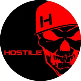 Red and Black Hostile Wheels Center Cap Style Decal / Sticker Design 18