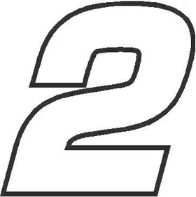 2 Race Number Euromode Bold Font Decal / Sticker