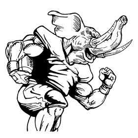 Football Elephants Mascot Decal / Sticker 02