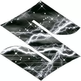 White Lightning Suzuki logo Decal / Sticker