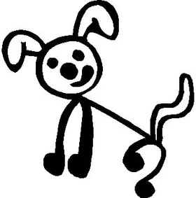 Dog Stick Figure Decal / Sticker 01