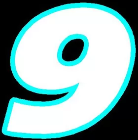 9 Race Number 2 COLOR Decal / Sticker