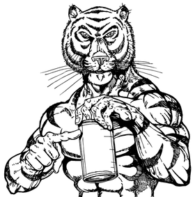 Tigers Torso Mascot Decal / Sticker 2