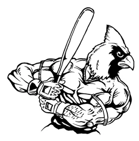 Baseball Cardinals Mascot Decal / Sticker 7